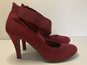 Styluxe Women’s Red Heels Size 6.5 Strappy Dress Shoes Stylish Party Evening